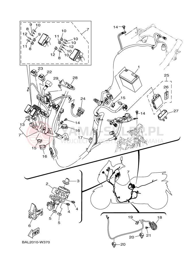Schemat "układ elektryczny" do Yamaha NMAX 155