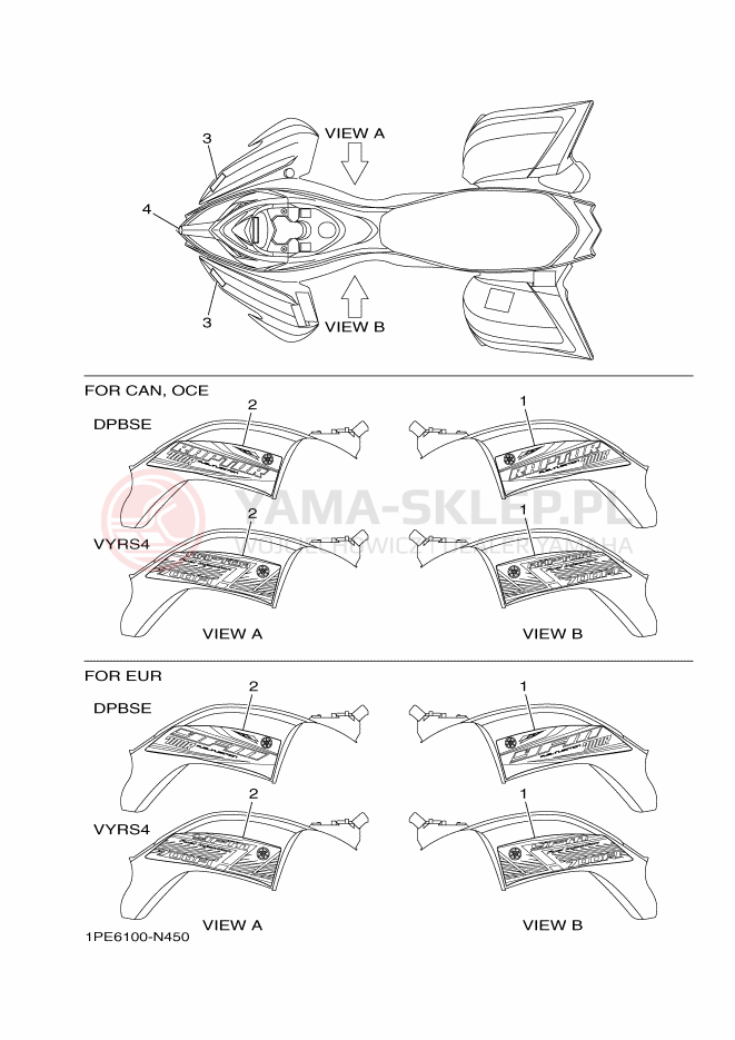 Schemat "naklejki" do Yamaha YFM700RE