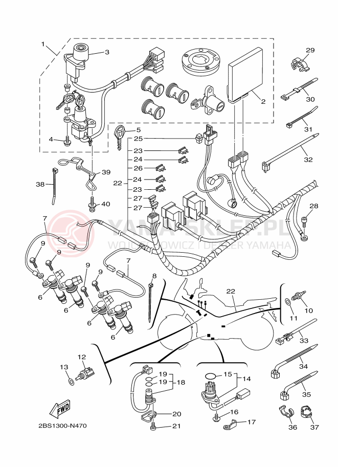 Schemat "układ elektryczny" do Yamaha XT1200Z