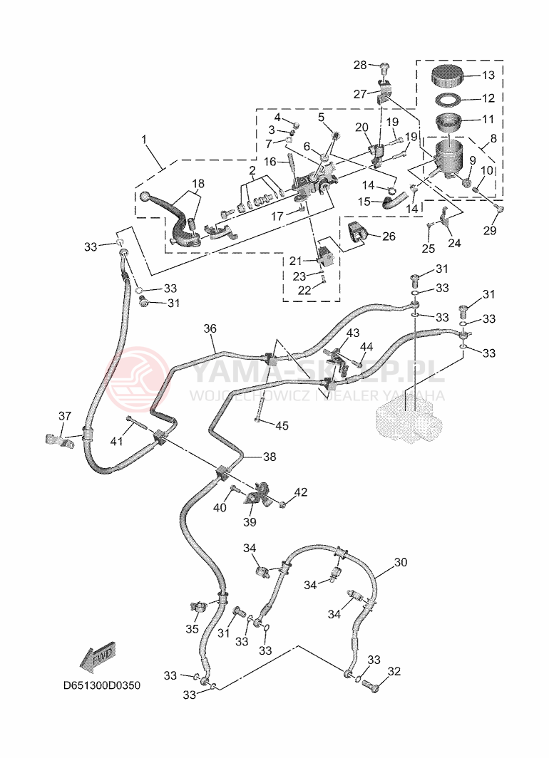 Schemat "Pompa hamulcowa przednia" do Yamaha XSR900