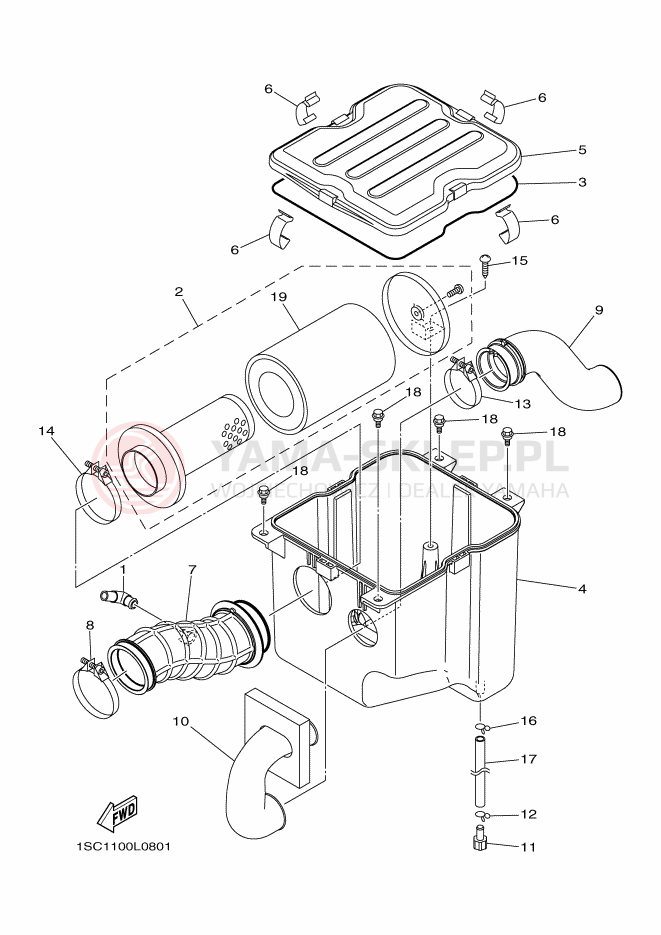 Schemat "Wtrysk paliwa" do Yamaha YFM300