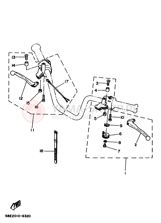 Schemat "Kierownica i osprzęt" do Yamaha YB-1