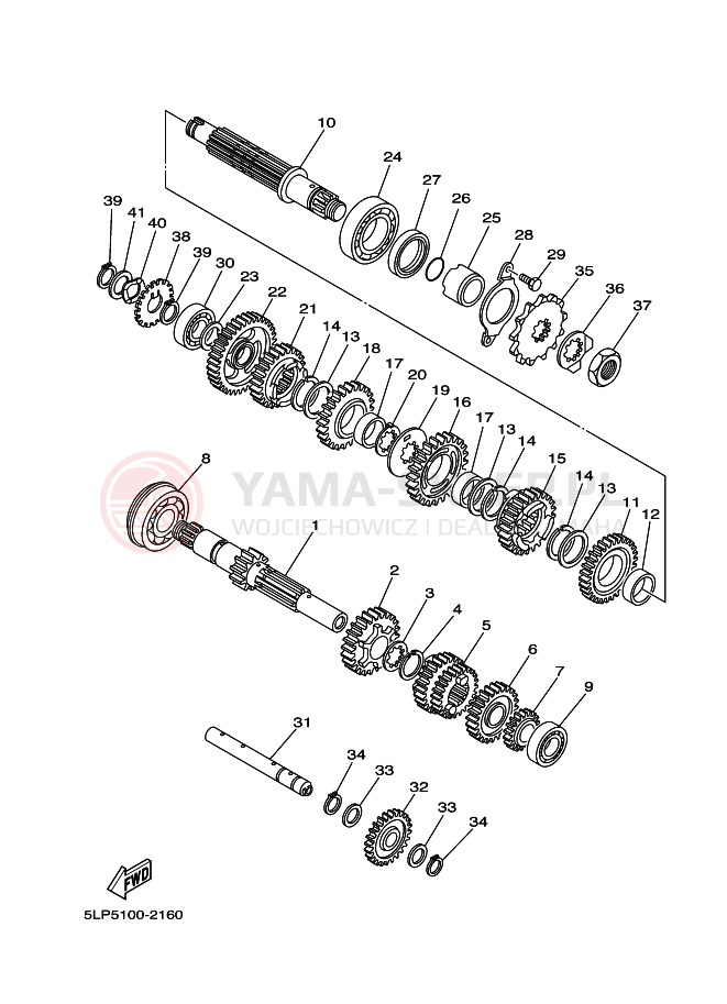 Schemat "Skrzynia biegów " do Yamaha YFM660RR