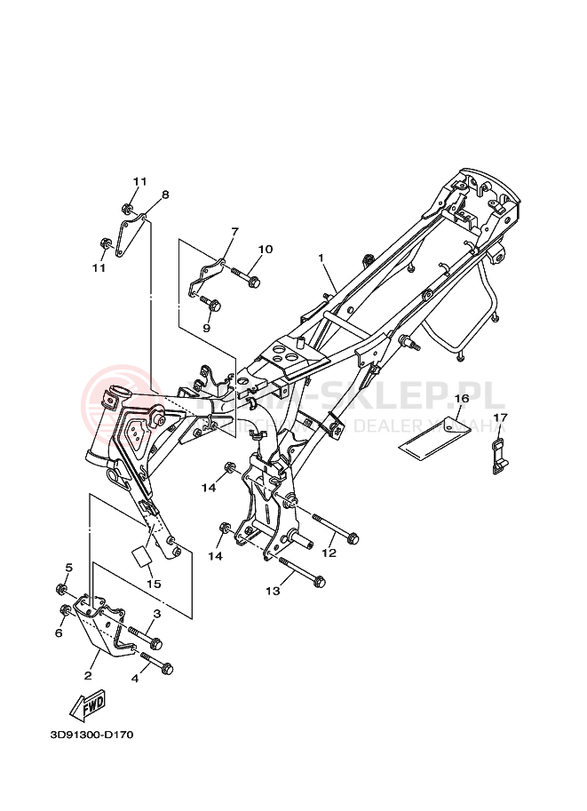 Schemat "rama" do Yamaha YBR125ED