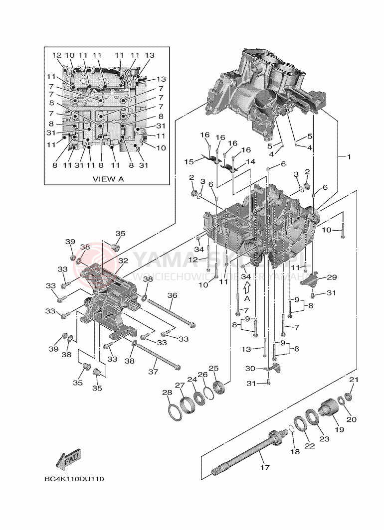 Schemat "Obudowa silnika" do Yamaha WOLVERINE X4 SE
