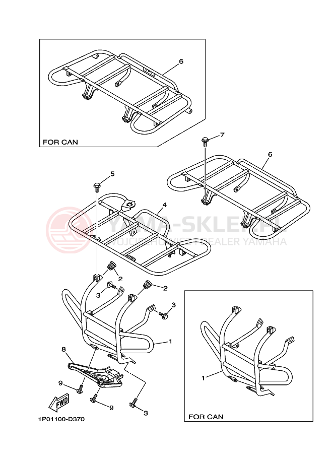 Schemat "RAMIĘ STERUJĄCE" do Yamaha BRUIN 250