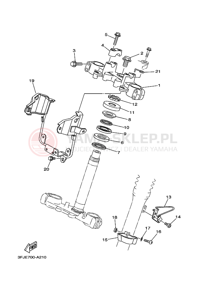 Schemat "Półki zawieszenia" do Yamaha DT125