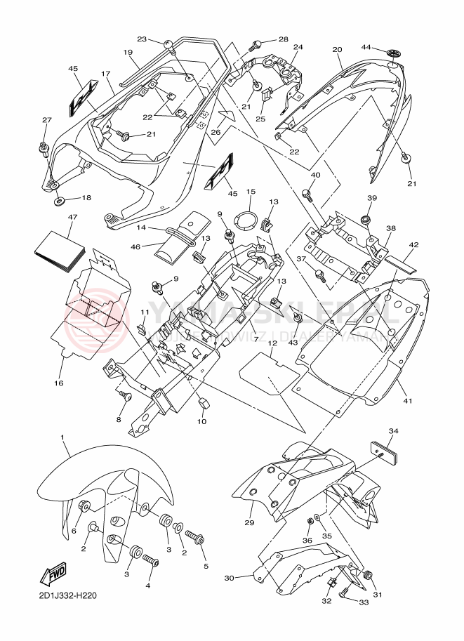 Schemat "błotnik" do Yamaha FAZER