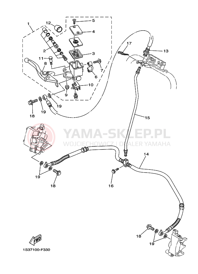 Schemat "Pompa hamulcowa przednia" do Yamaha RAPTOR 700 SE