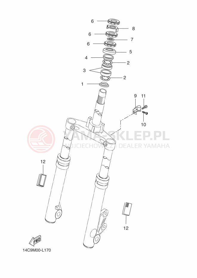 Schemat "Półki zawieszenia" do Yamaha BWS