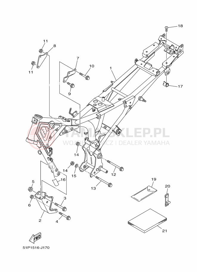 Schemat "rama" do Yamaha YBR125ESD