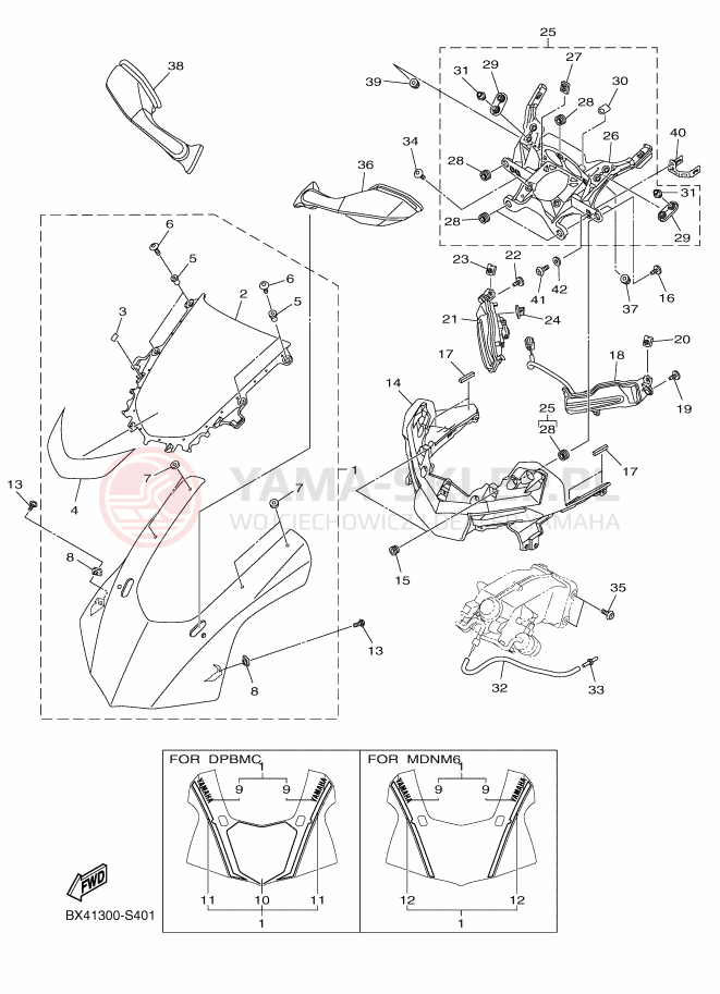 Schemat "Obudowa silnika" do Yamaha YZF-R1