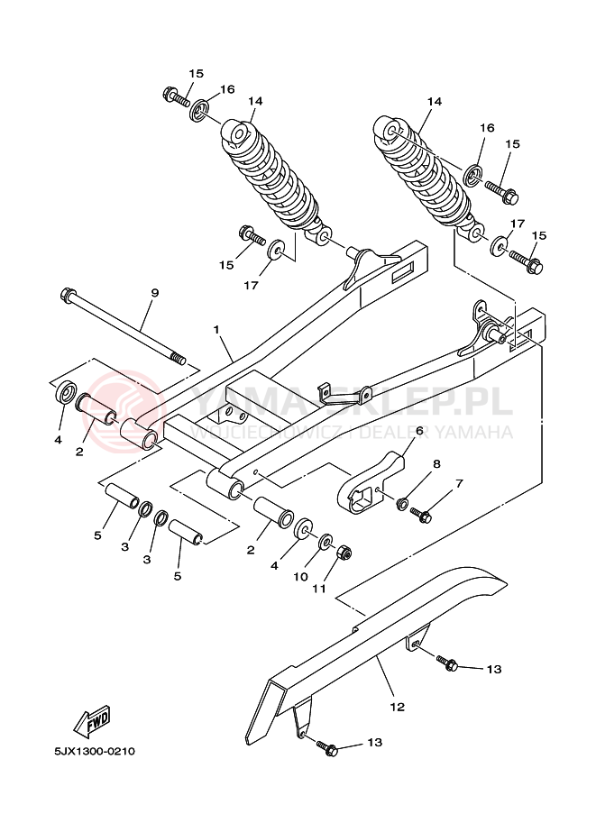 Schemat "wahacz" do Yamaha XVS125 DRAGSTAR