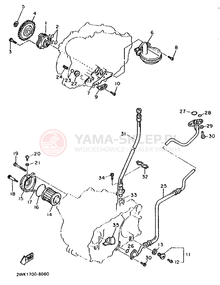 Schemat "Pompa olejowa" do Yamaha XT500T
