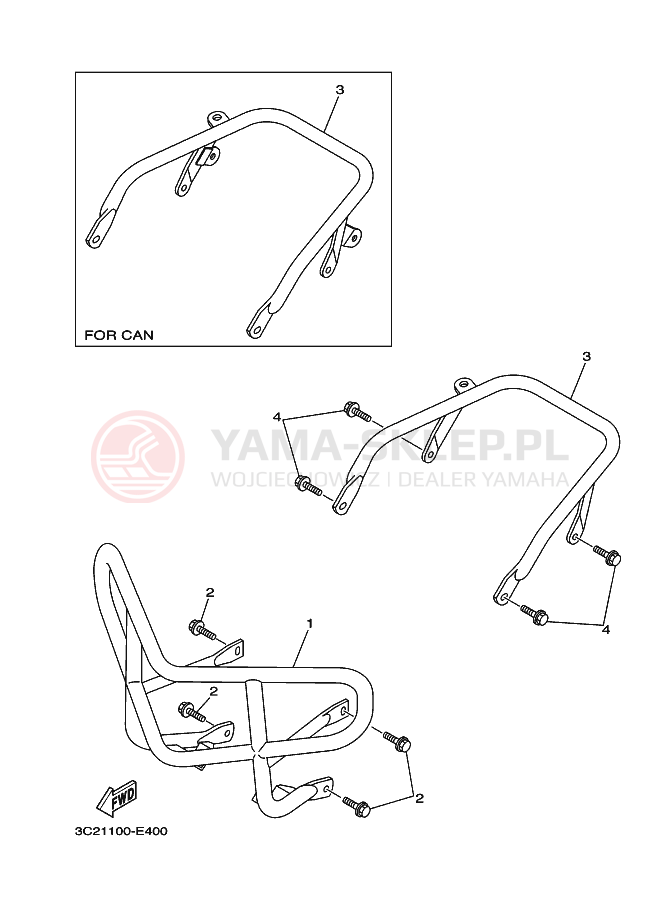 Schemat "RAMIĘ STERUJĄCE" do Yamaha WOLVERINE 4WD