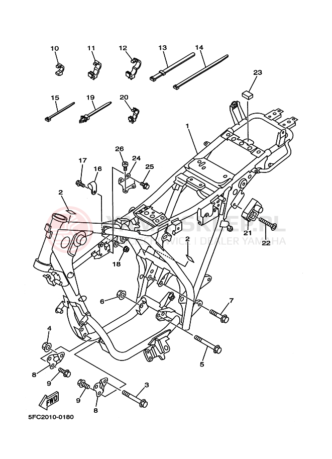 Schemat "rama" do Yamaha RZ50