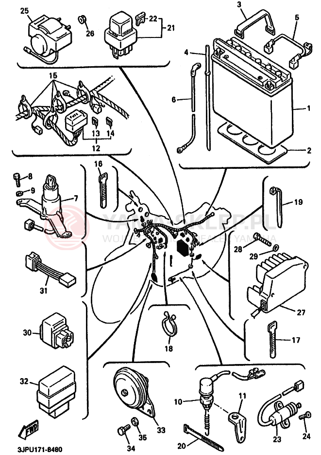 Schemat "układ elektryczny" do Yamaha VMX12 VMAX