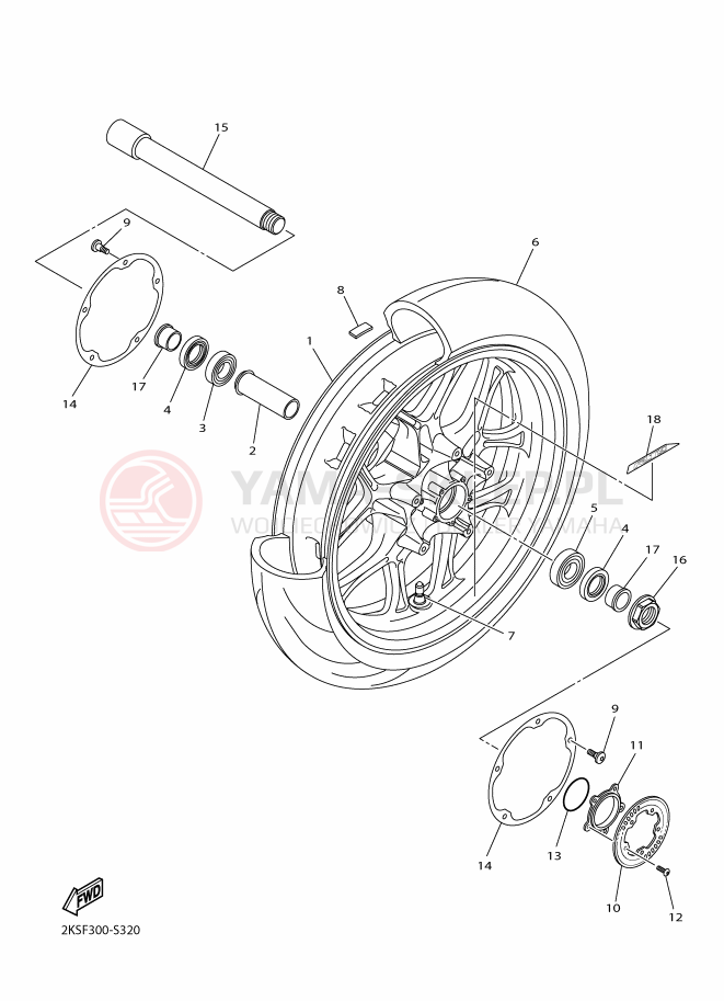 Schemat "Koło przód" do Yamaha YZF-R1M