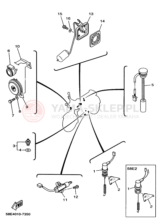 Schemat "układ elektryczny" do Yamaha YB-1