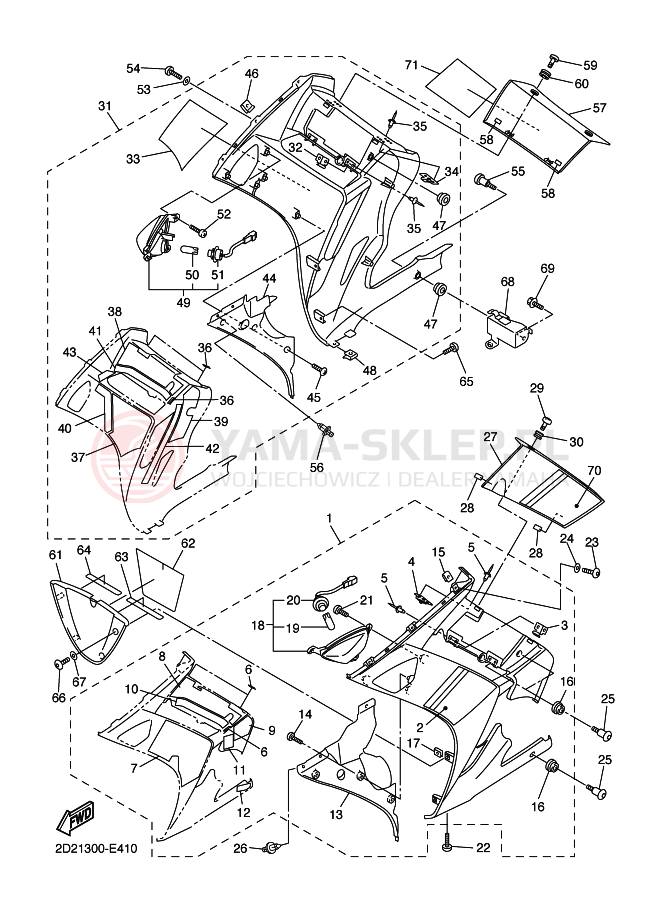 Schemat "elementy nadwozia" do Yamaha FJR1300AS
