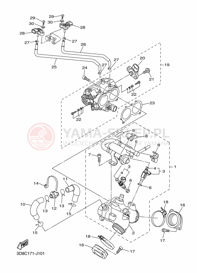 Schemat "Wtrysk paliwa" do Yamaha MIDNIGHT STAR