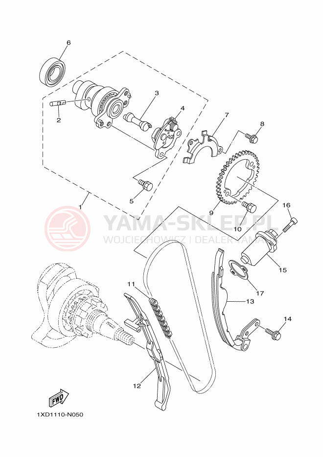 Schemat "Wałek rozrządu" do Yamaha VIKING