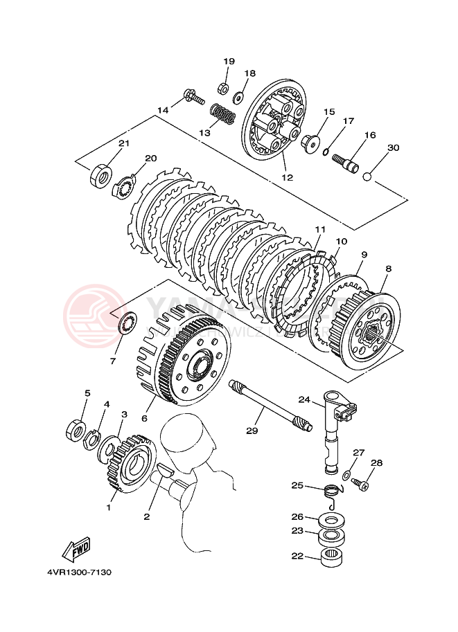 Schemat "sprzęgło" do Yamaha XVS650 DRAGSTAR