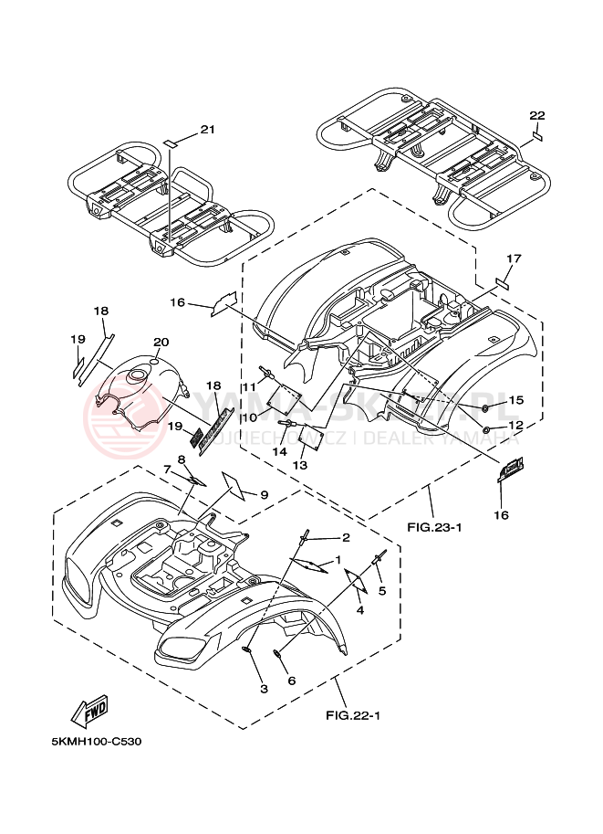 Schemat "naklejki" do Yamaha GRIZZLY