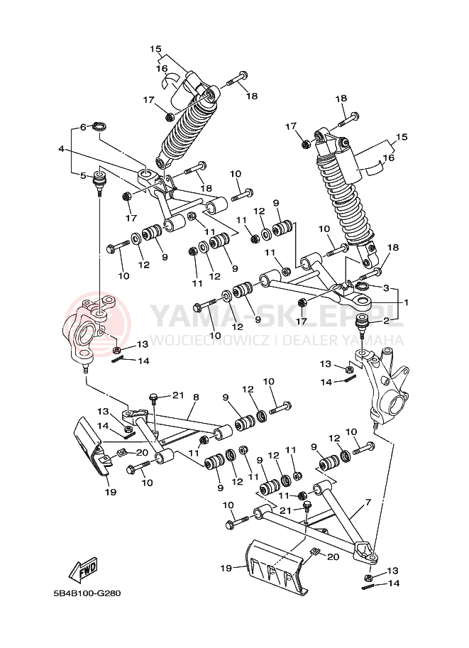 Schemat "Koło przód" do Yamaha RHINO 700 FI