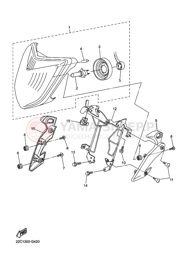 Schemat "Lampa przód" do Yamaha FAZER