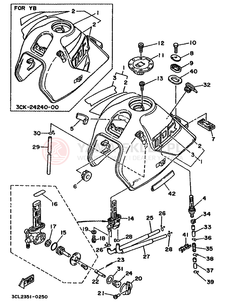 Schemat "zbiornik paliwa" do Yamaha TDR250
