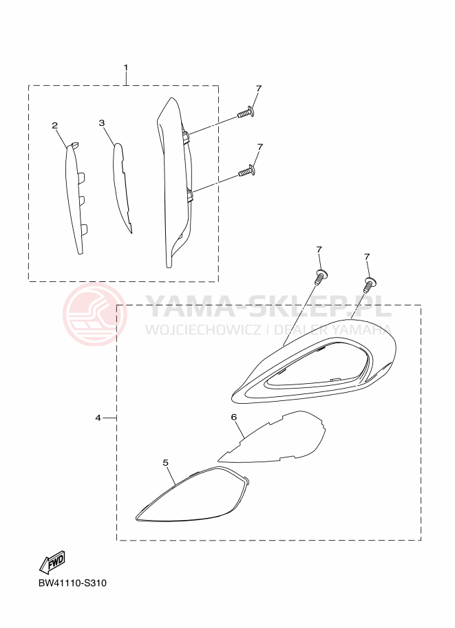 Schemat "Lampa przód" do Yamaha YFZ50