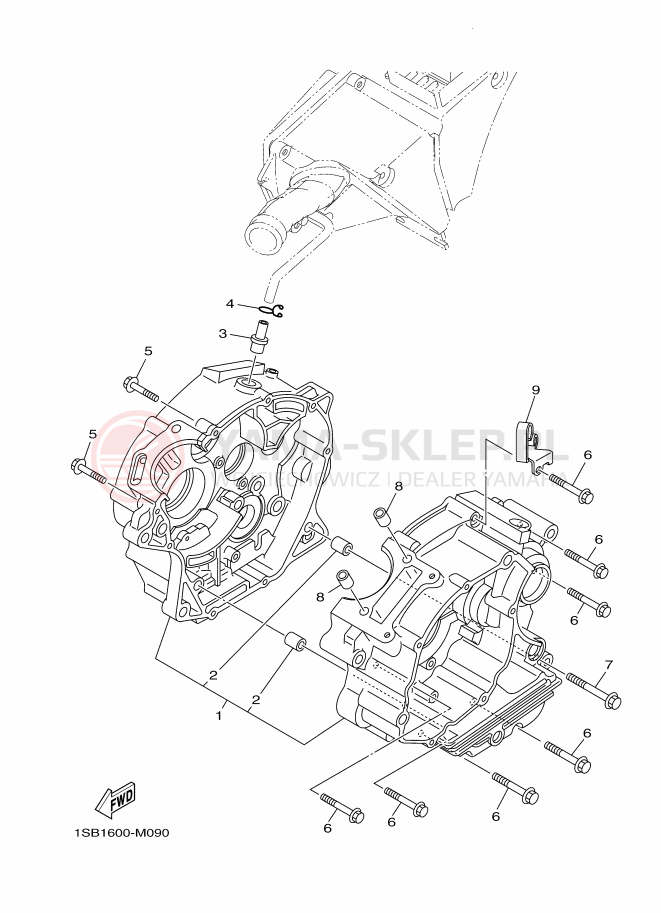 Schemat "Obudowa silnika" do Yamaha XTZ125E