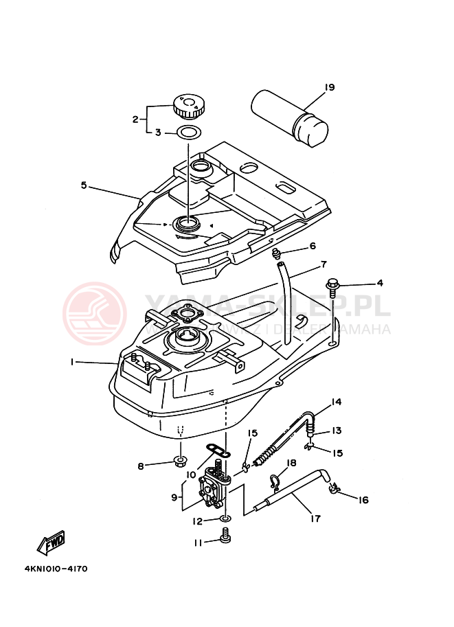 Schemat "zbiornik paliwa" do Yamaha BA50N GEAR