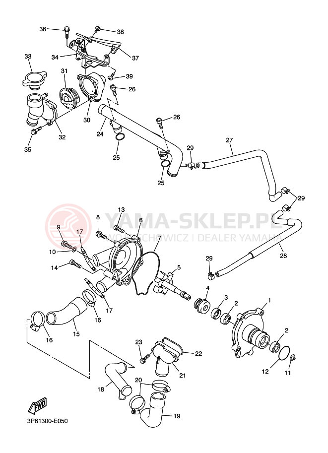 Schemat "Pompa wody" do Yamaha FJR1300A