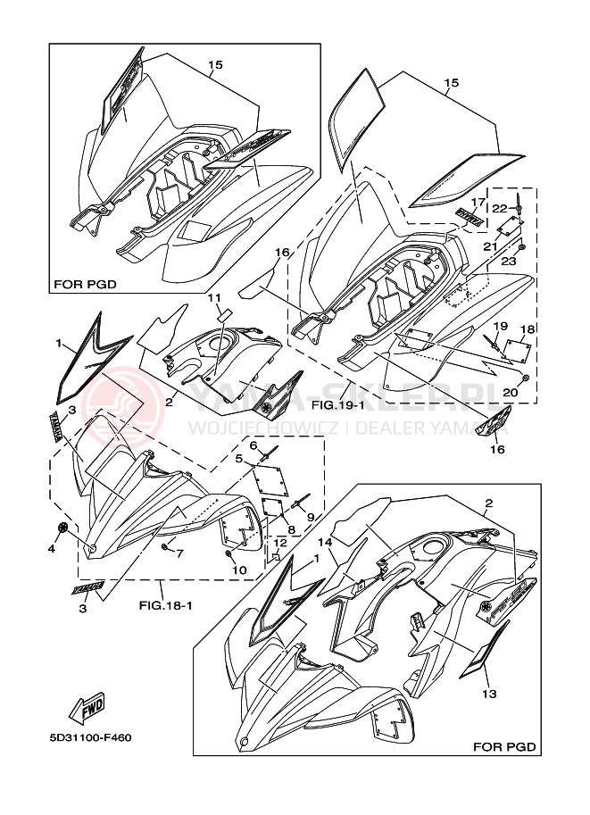 Schemat "naklejki" do Yamaha YFZ450