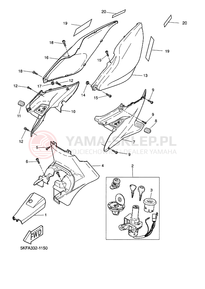 Schemat "Pokrywa boczna" do Yamaha NITRO