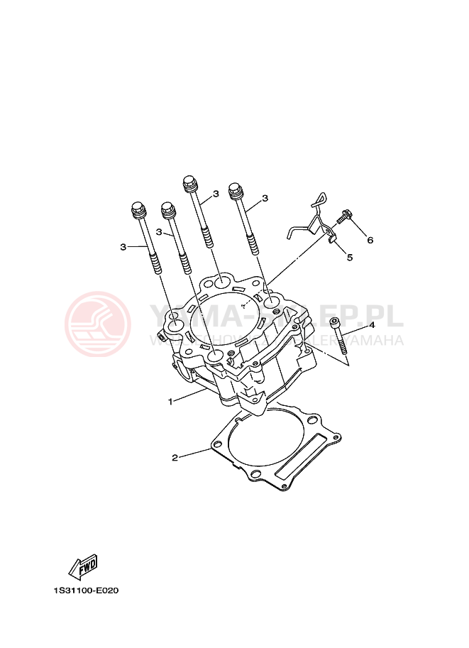 Schemat "cylinder" do Yamaha YFM700R