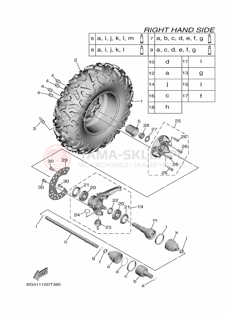 Schemat "Koło przód" do Yamaha YXF850ES