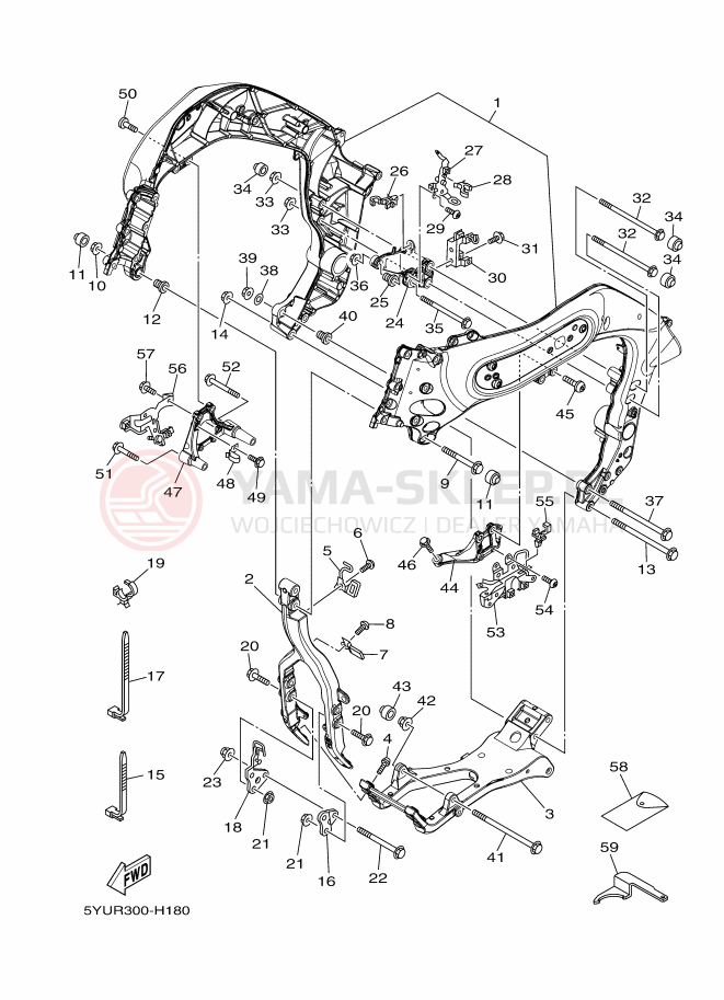 Schemat "rama" do Yamaha MT01S