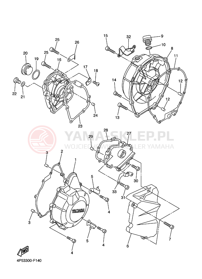 Schemat "Pokrywa silnika" do Yamaha FZ6-NAHG