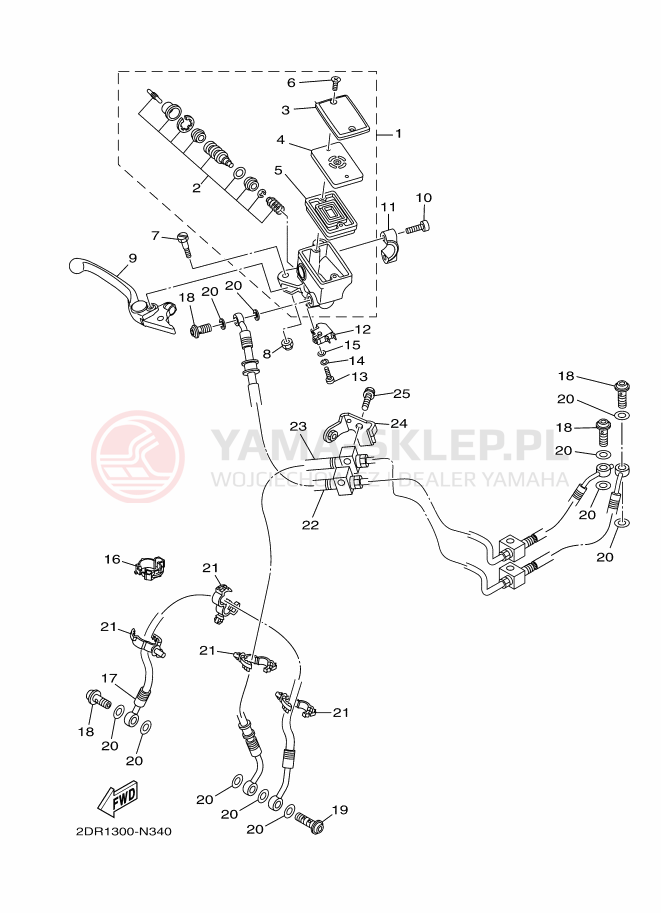 Schemat "Pompa hamulcowa przednia" do Yamaha MT09A
