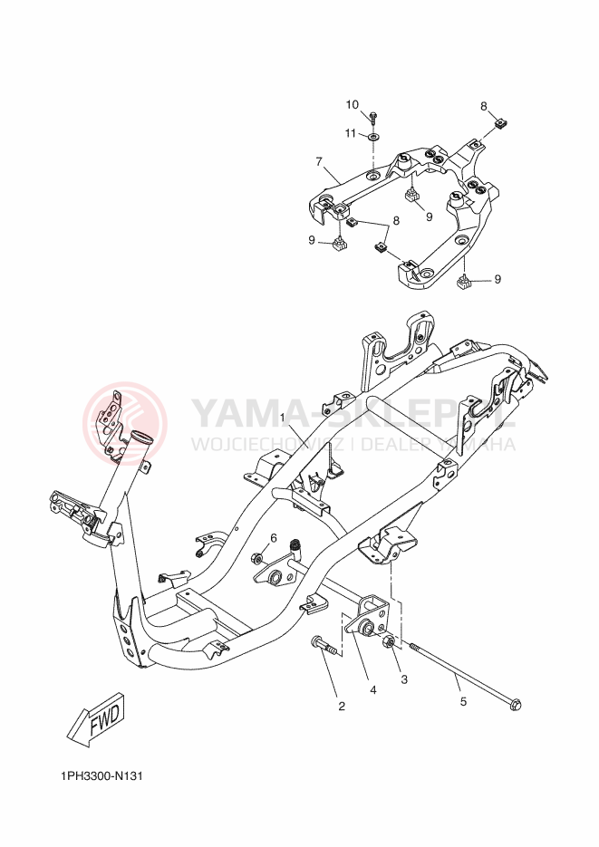 Schemat "rama" do Yamaha AEROX