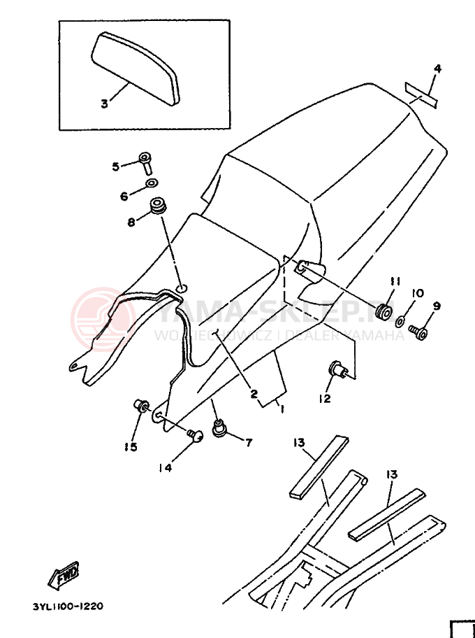 Schemat "siedzenie" do Yamaha TZ250
