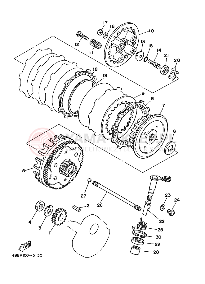 Schemat "sprzęgło" do Yamaha TT-R230 TTR230V