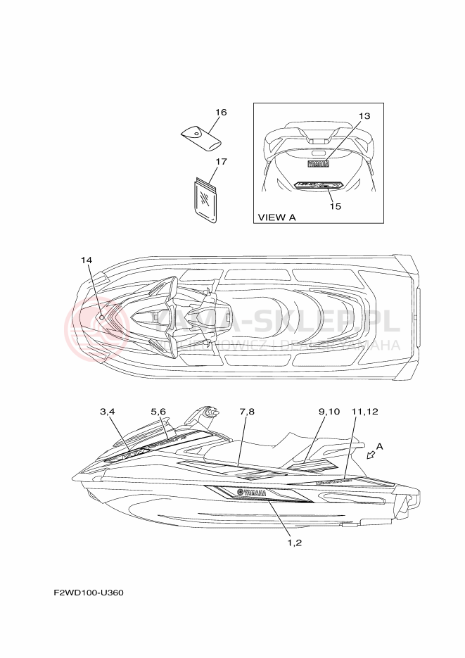 Schemat "Naklejki" do Yamaha VXR