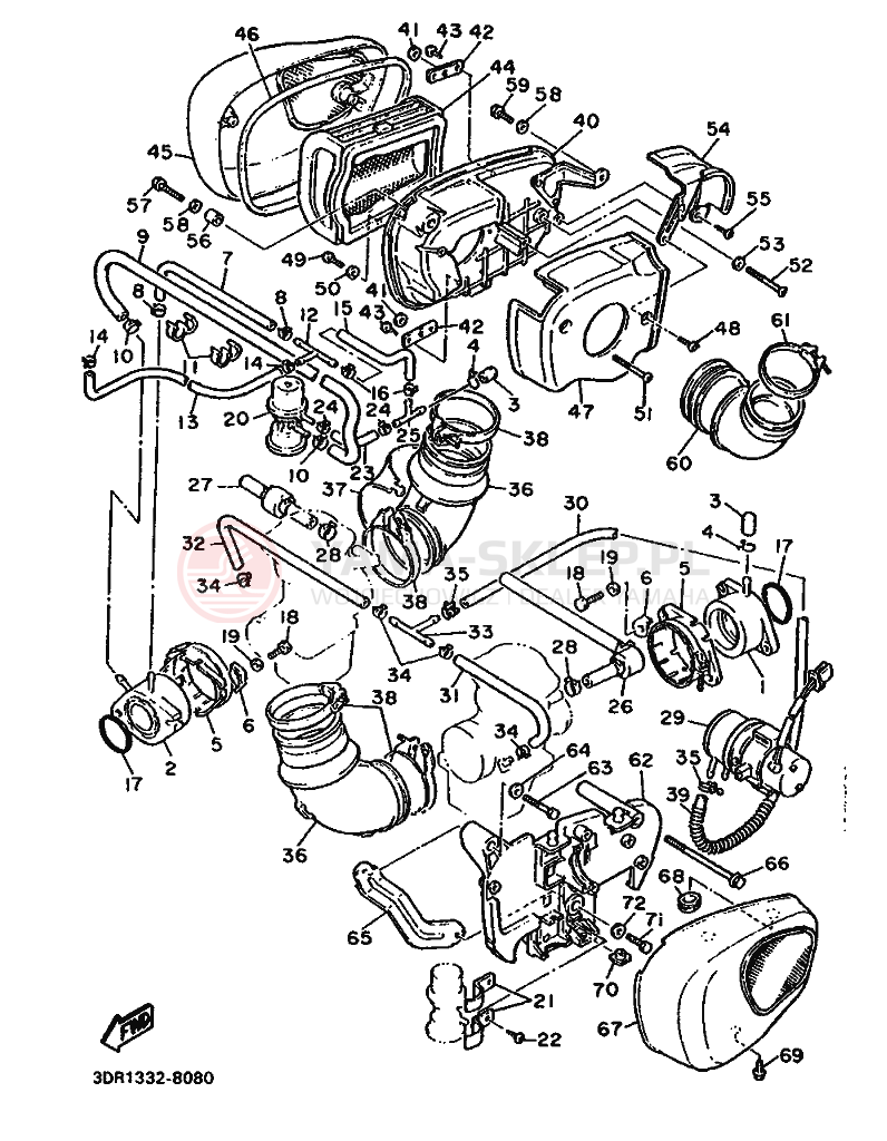 Schemat "Wtrysk paliwa" do Yamaha XV1000 VIRAGO