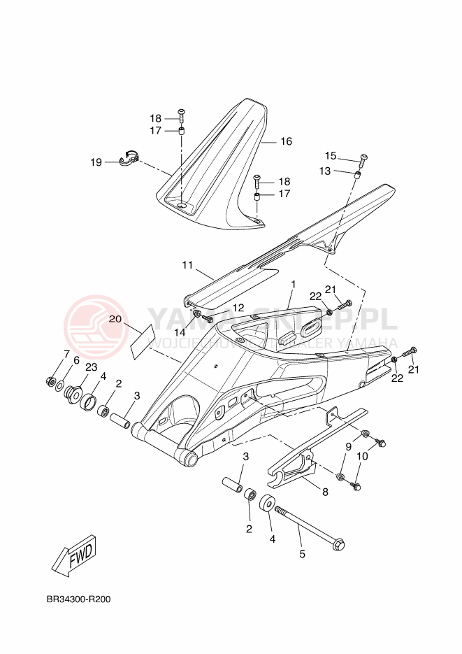 Schemat "wahacz" do Yamaha YZF-R125 ABS
