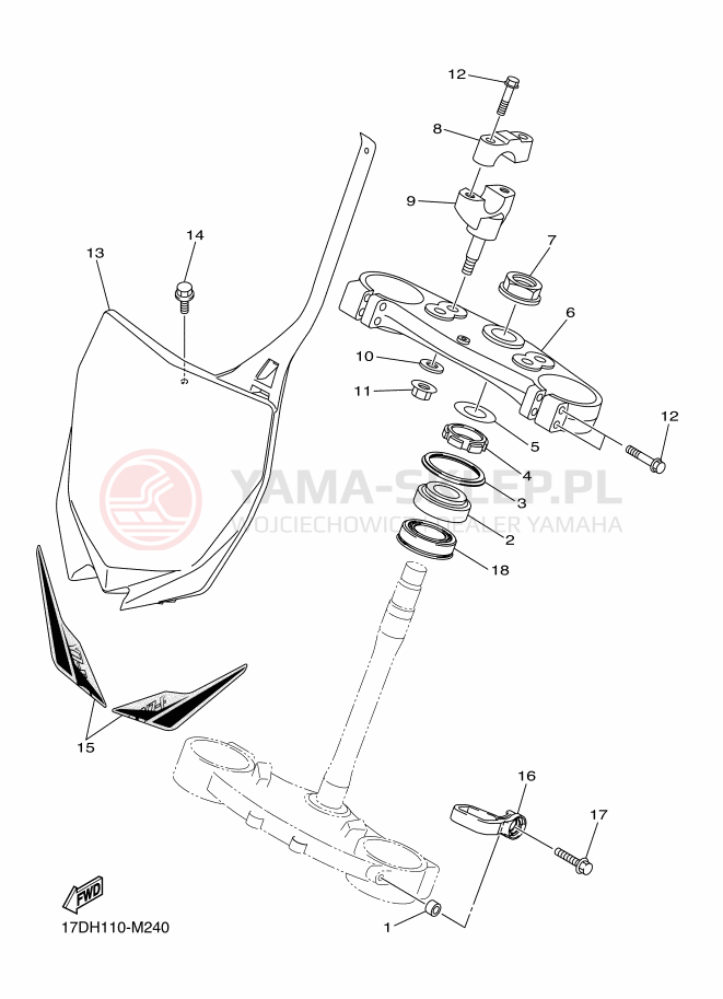 Schemat "Półki zawieszenia" do Yamaha YZ250F