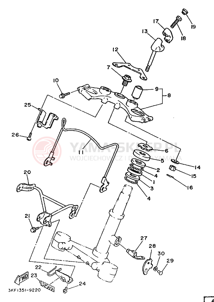 Schemat "Półki zawieszenia" do Yamaha XV240 VIRAGO